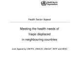 Meeting the health needs of Iraqis displaced in neighbouring countries PDF file screenshot