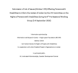 Submission of List of Issues (Articles 1-33) Affecting Persons with Disabilities to inform the review of Jordan by the UN Committee on the Rights of Persons with Disabilities during its 6th Pre-Sessional Working Group (5-9 September 2016) PDF file screenshot
