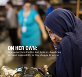 On Her Own: How women forced to flee from Syria are shouldering increased responsibility as they struggle to survive PDF file screenshot