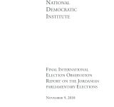 Final International Election Observation Report on the Jordanian Parliamentary Elections PDF file screenshot