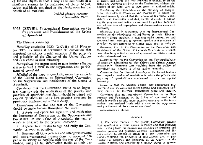 International Convention on the Suppression and Punishment of the Crime of Apartheid PDF file screenshot