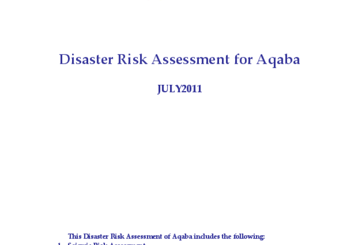 Disaster Risk Assessment for Aqaba PDF file screenshot