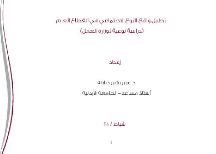 تحليل واقع النوع الاجتماعي في القطاع العام: دراسة نوعية لوزارة العمل PDF file screenshot
