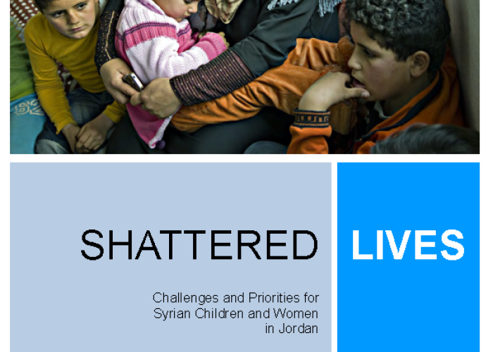 Shattered Lives: Challenges and Priorities for Syrian Children and Women in Jordan PDF file screenshot