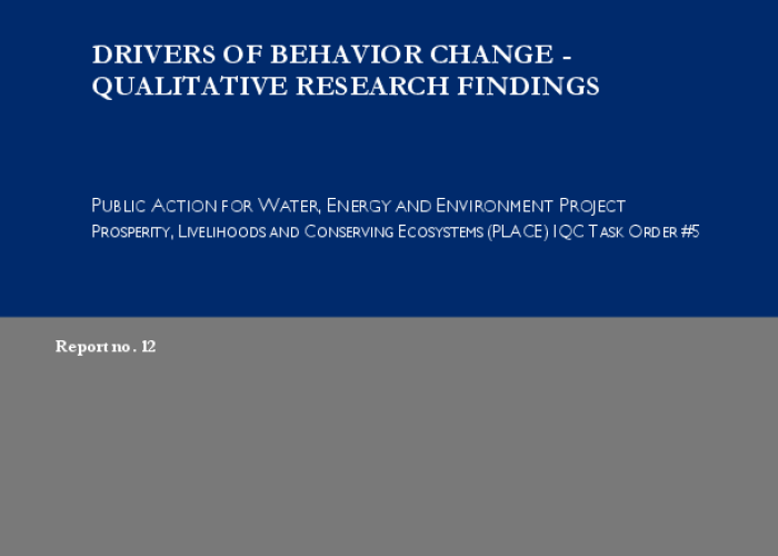 Drivers of Behavior Change - Qualitative Research Findings PDF file screenshot