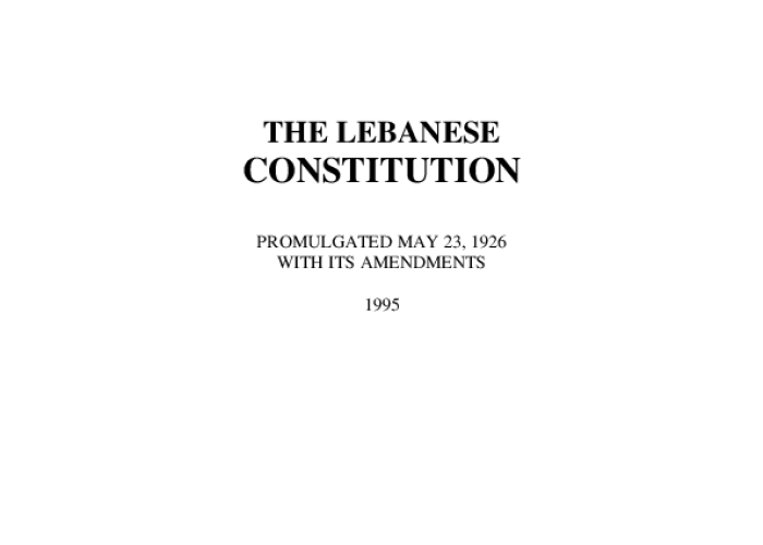The Lebanese Constitution PDF file screenshot