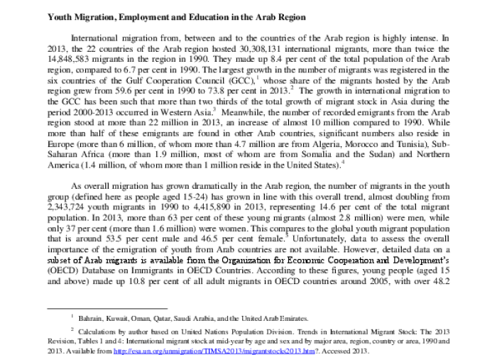 Social Development Bulletin on Migration and Youth PDF file screenshot