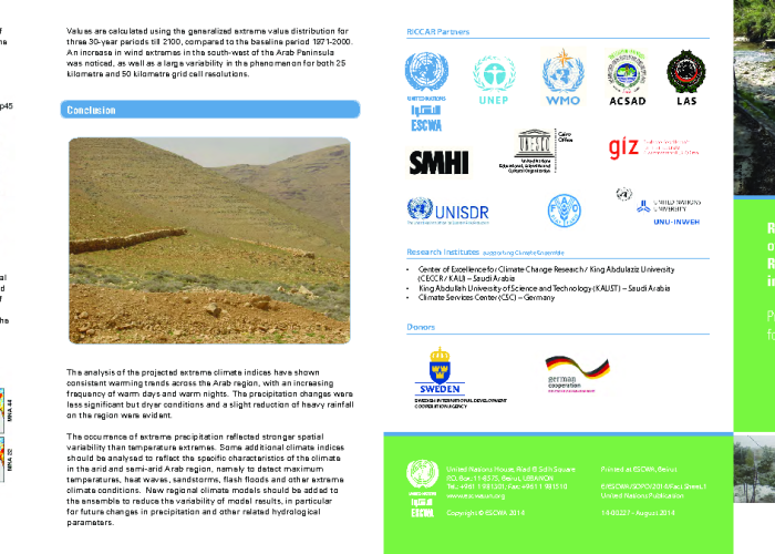 Projected Extreme Climate Indices for the Arab Region PDF file screenshot