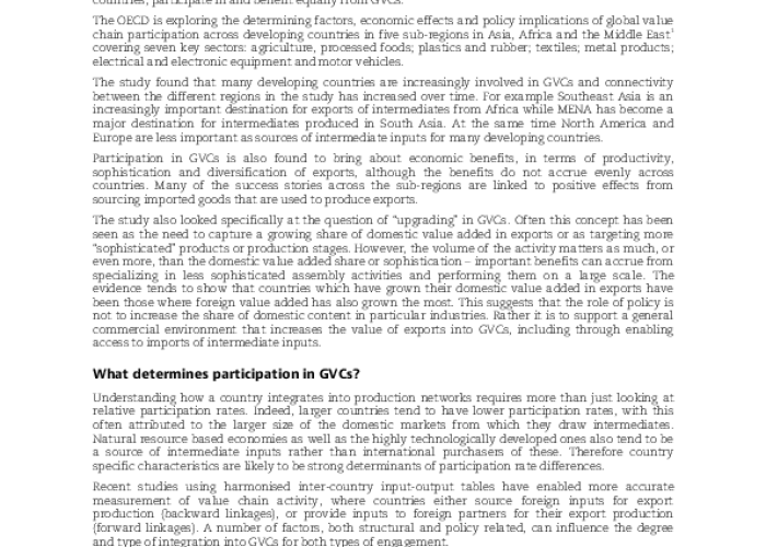 The Participation of Developing Countries in Global Value Chains: Implications for Trade and Trade Policy PDF file screenshot