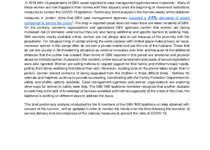 Preliminary Analysis of Gender Based Violence trends during COVID 19 PDF file screenshot