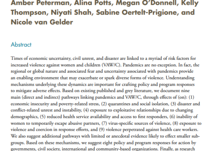 Pandemics and Violence Against Women and Children PDF file screenshot
