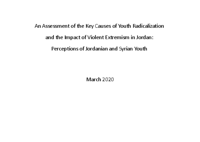 An Assessment of the Key Causes of Youth Radicalization and the Impact of Violent Extremism in Jordan: Perceptions of Jordanian and Syrian Youth PDF file screenshot