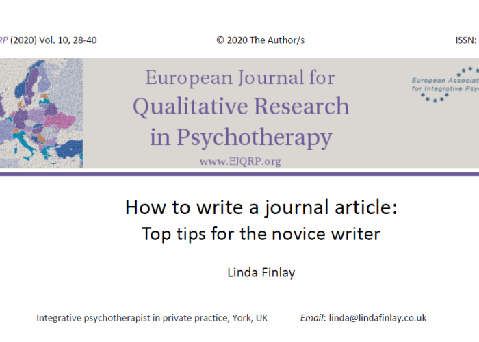 How to write a journal article